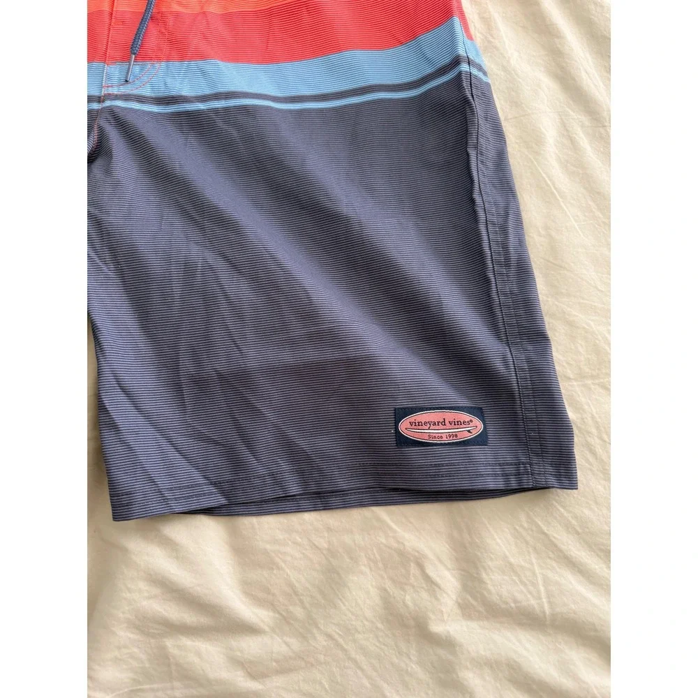 Vineyard Vines Board Shorts‎ Mens 34 NWT Mai Tai Stripe Swim Trunks Beach Preppy